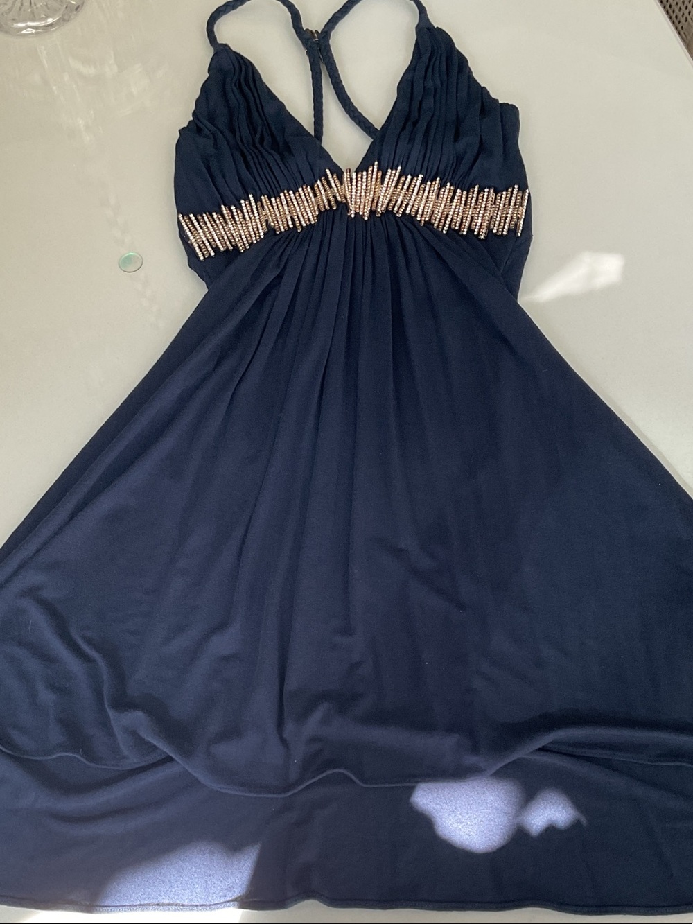Sky dress dark navy w embellishments in size small
